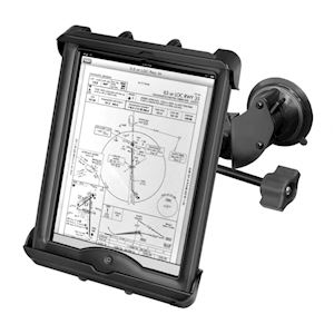 Double Suction Cup EFB Mount with Tab-Tite™ Universal Holder for Apple iPad with Heavy Duty Case
